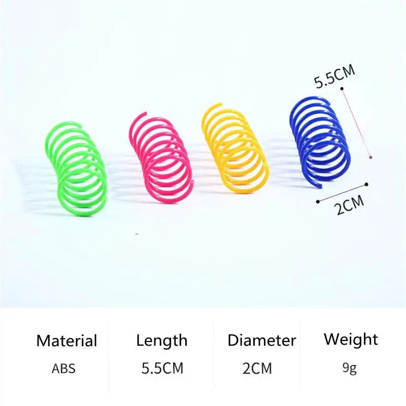 Kitten Cat Spring Toys Durable Colorful Coil Spiral Playtime