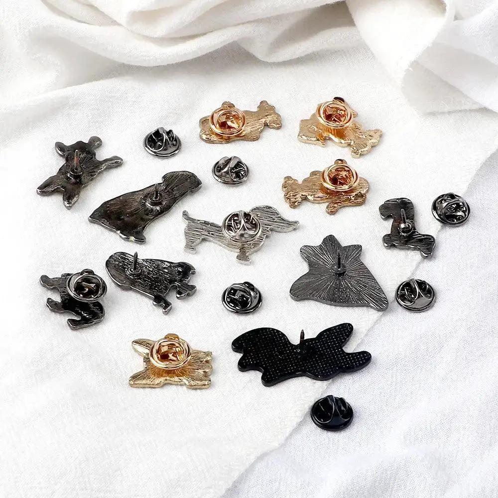 Cartoon Dogs Enamel Brooch Cute Animals Badge Jewelry Gift