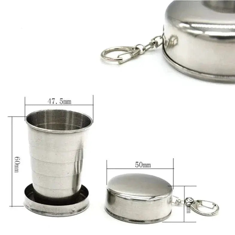 Compact Folding Stainless Steel Cup For Outdoor Travel