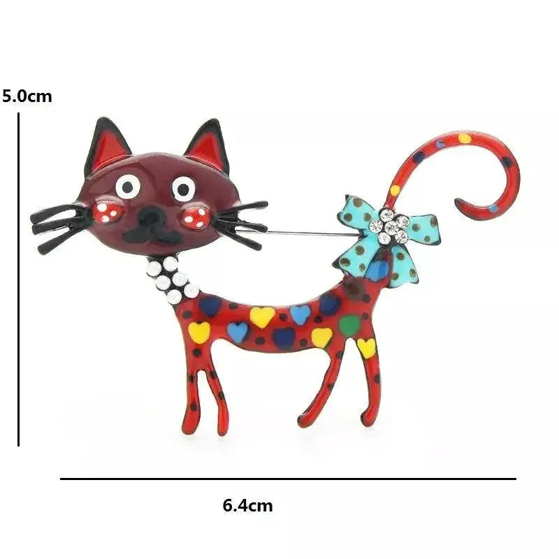 Lovely Cat Enamel Brooch Pins for Women and Men Accessories