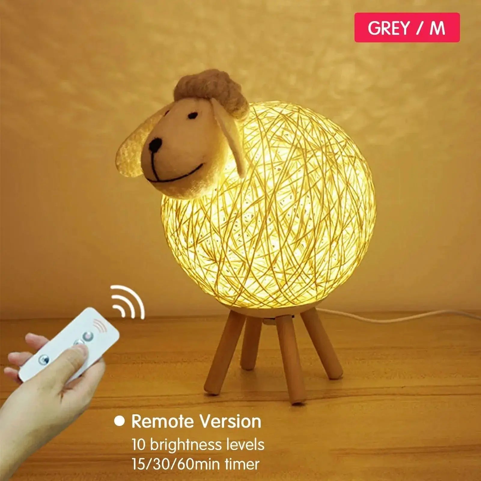 Dimming LED Night Light for Kids Cute Sheep Remote Lamp