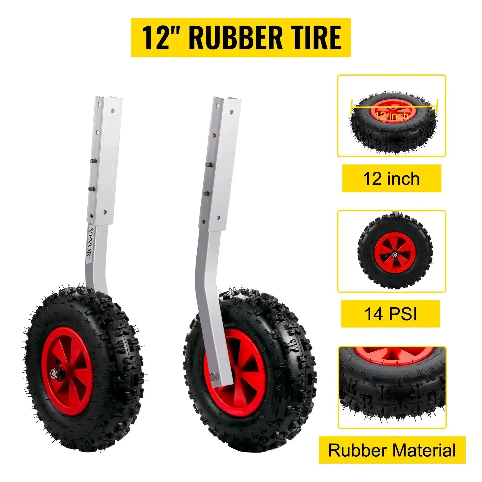 VEVOR 2 Pack Inflatable Boat Launching Wheel 227 KG Capacity