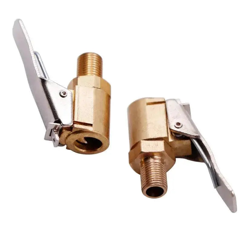 Car Tire Inflator Pump Valve Connector Clip On Adapter Brass