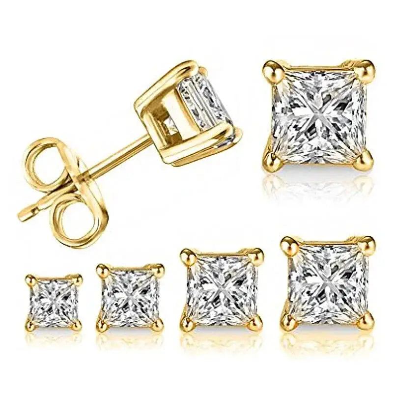 925 Sterling Silver Stud Earrings For Women Diamond Jewelry