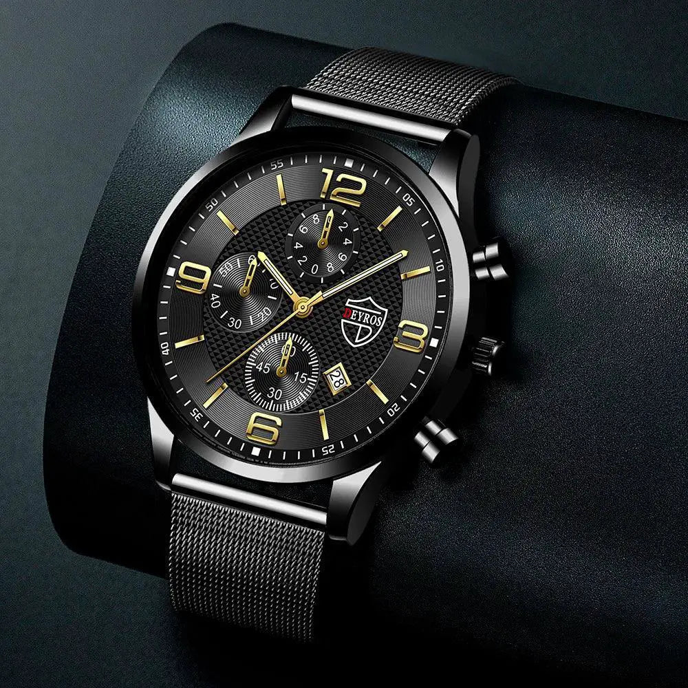 Elegant Stainless Steel Mesh Bracelet Watch For Gentlemen
