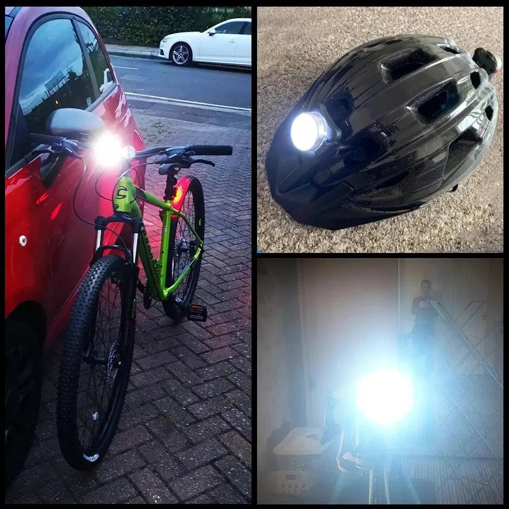 Waterproof Mini Bike Lamp Front Light White Taillight Red