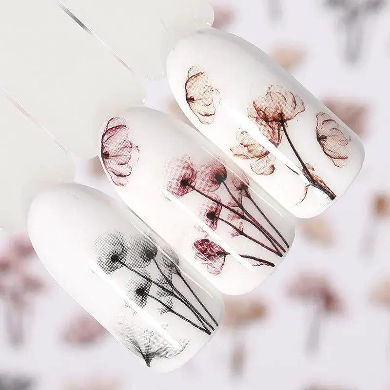 Succulent Blossom Nail Art Decals Blooming 3D Beauty Kit