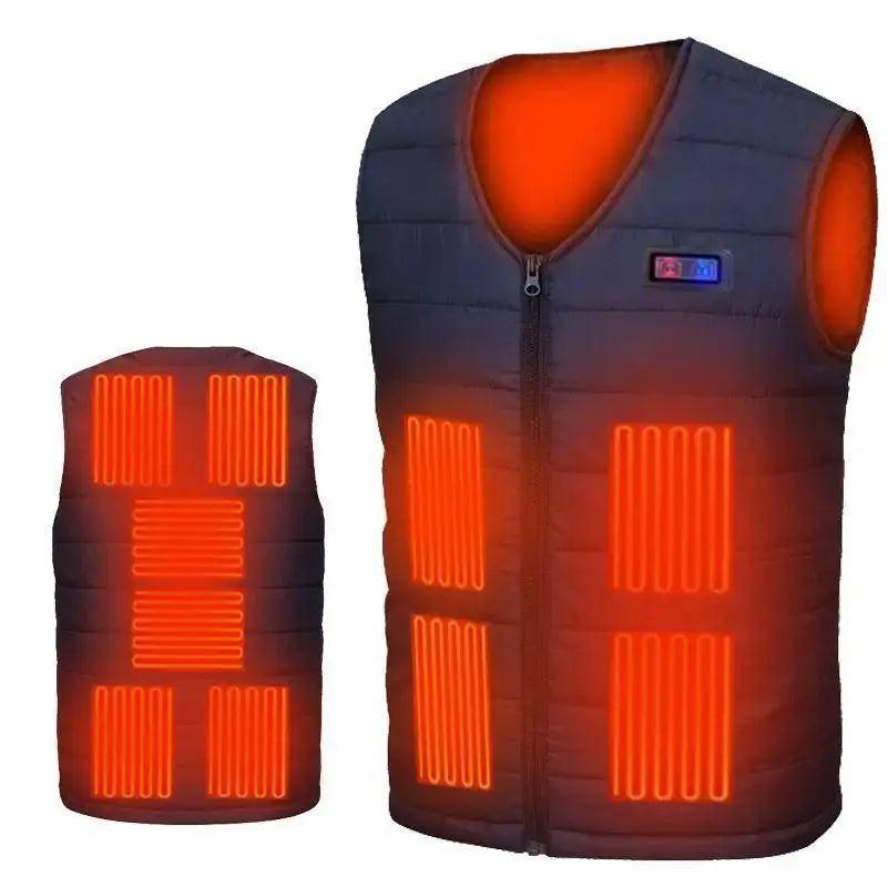 11 Area Heating Vest Men Women Casual V-neck USB Heated Jacket - OurLum.com