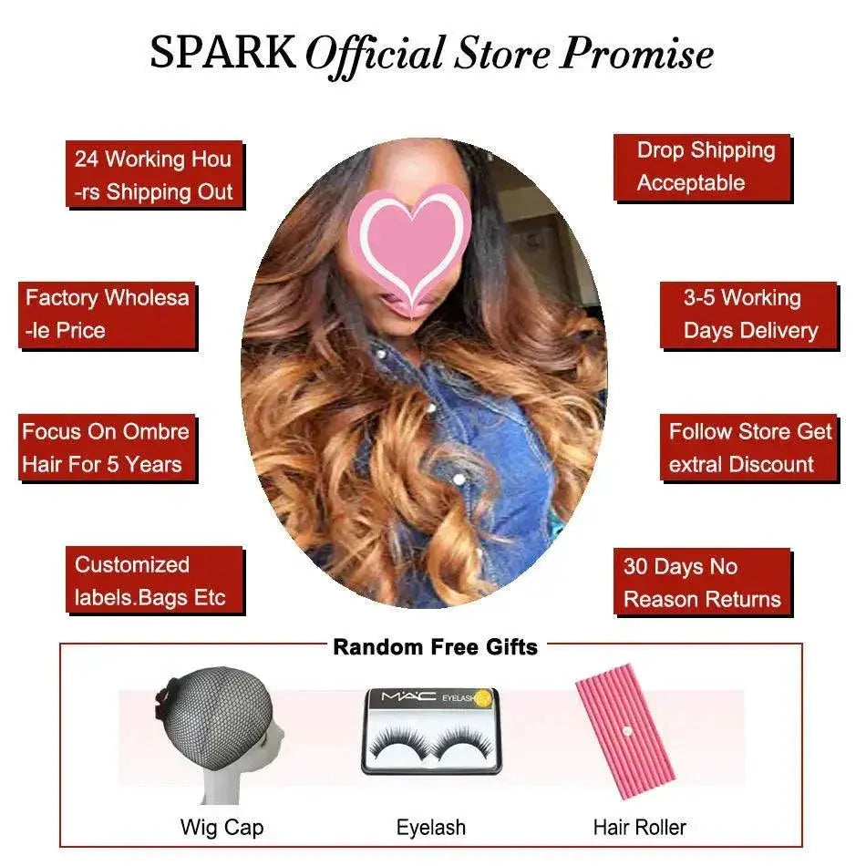 Spark Ombre Vibrant Brazilian Loose Wave Hair Extensions Set