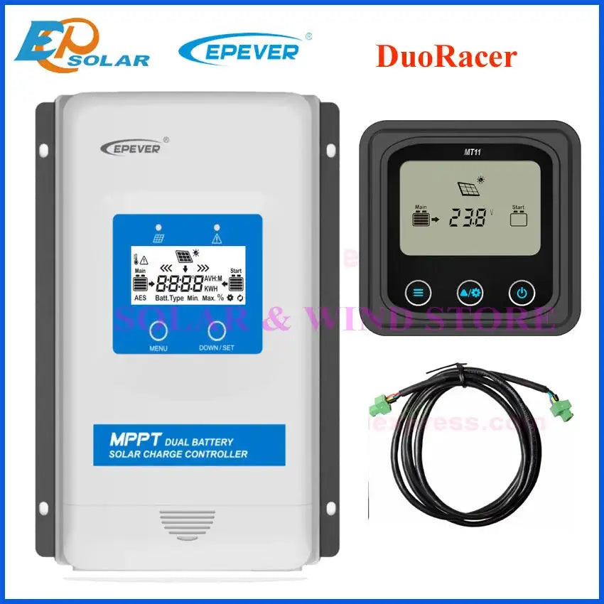 EPEVER DuoRacer Dual Battery MPPT Solar Controller 10A 20A 30A Battery solar charger Regulator DR2210N-DDS DR3210N-DDS 1206N