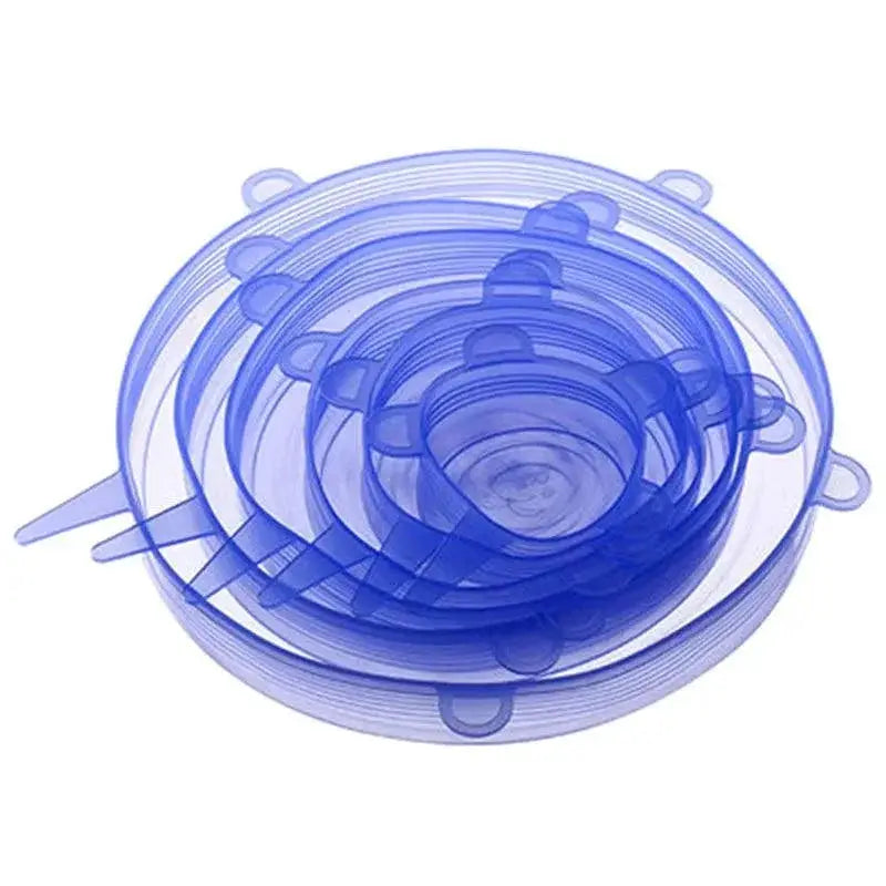 Silicone Stretch Lids for Fresh Food — Blue-6PC