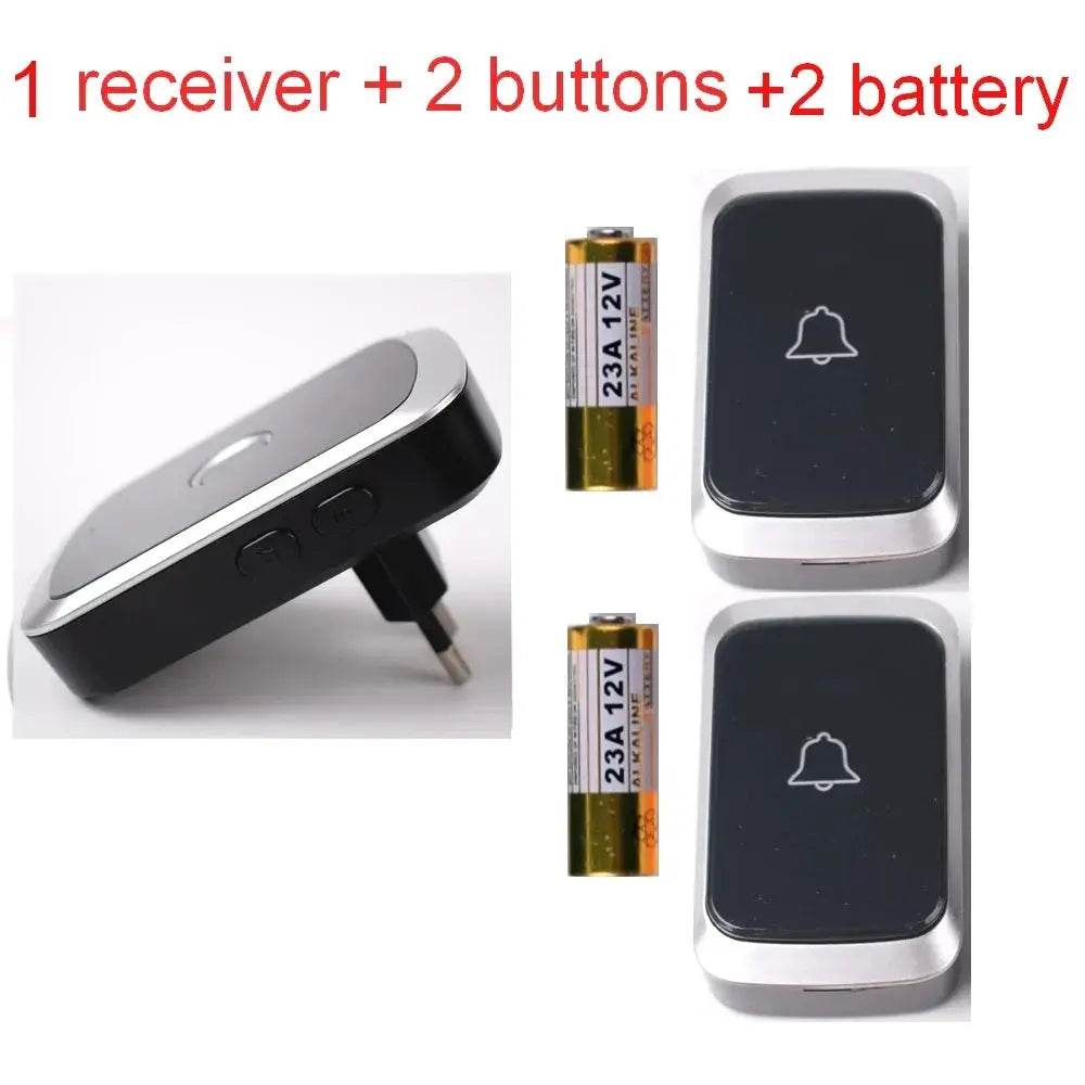 Waterproof Wireless Doorbell AC 100V-240V EU Plug Smart Remote control Door Bell Rings with battery included , plug and play. by stepyours.com