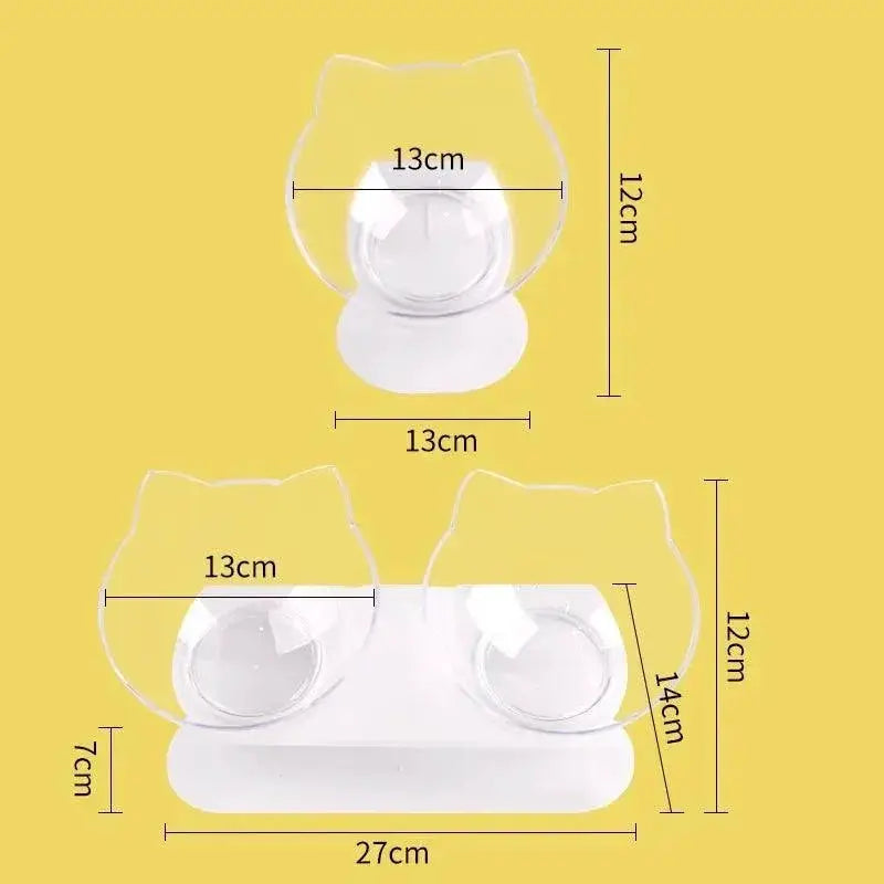 Double Cat Bowl Set Elevated Feeding Bowls For Cats