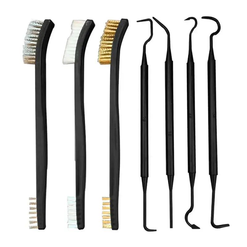 Double End Steel Wire Brush And Nylon Pick Gun Cleaning Kit