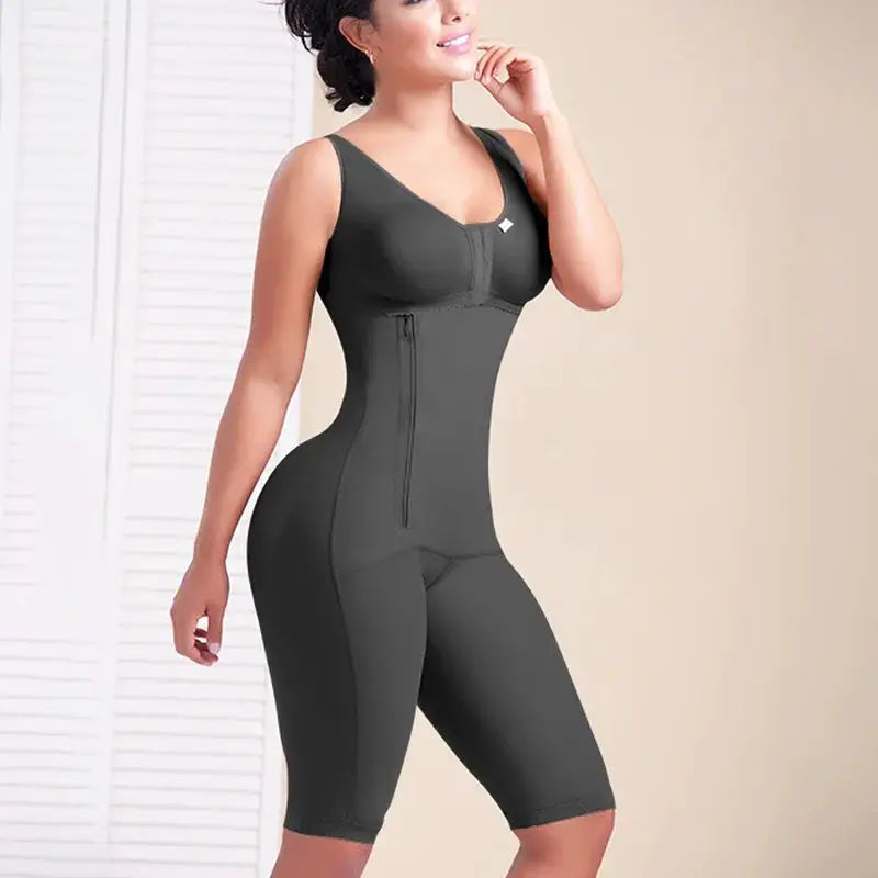 Women Postpartum Tummy Control Bodysuit With Side Zipper