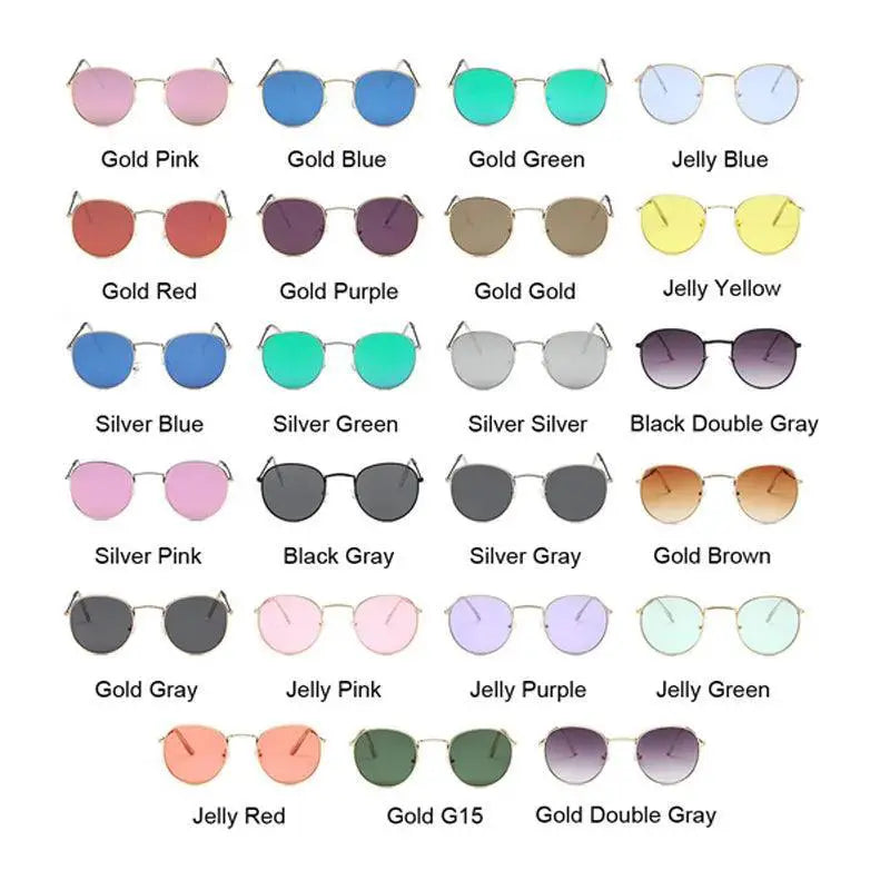 Retro Round Mirror Sunglasses For Men Vintage UV400 Eyewear