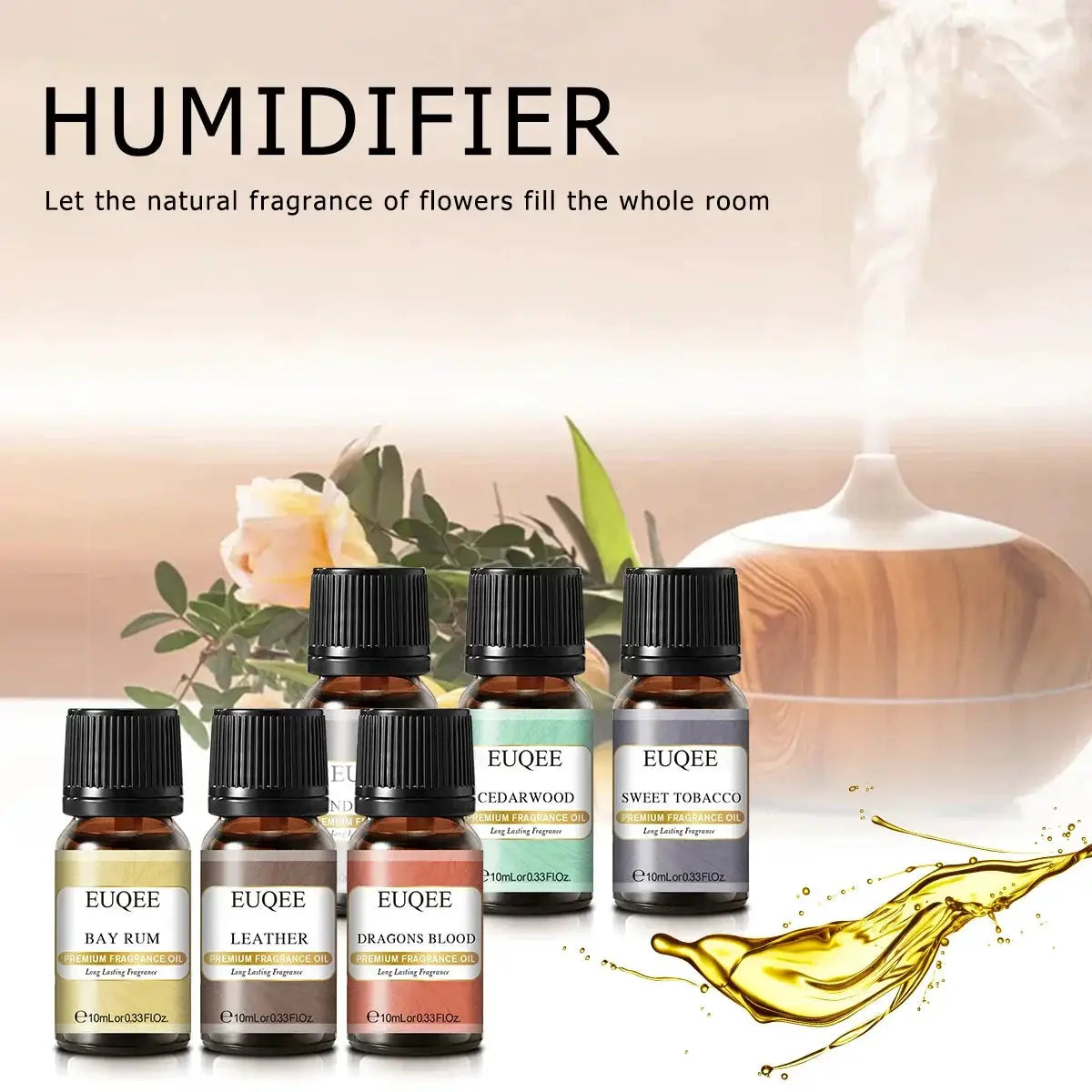 EUQEE 6 Piece Fragrance Oil Gift Set For Diffuser Oils