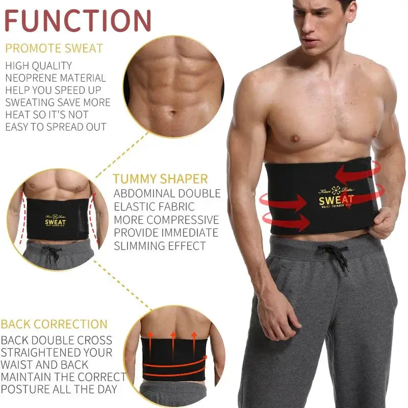Men Waist Trainer Slimming Belt Belly Shapers Weight Loss