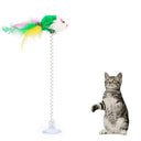 Colorful Feather Wand Cat Toy with Bell & Mouse Teaser
