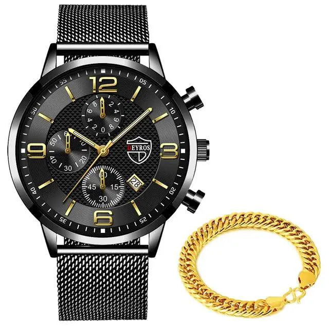 Elegant Mesh Steel Watch for Gentlemen — product view 8