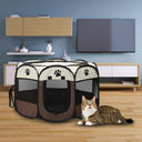 Portable Pet Cage: Spacious Octagon Playpen with Zipper