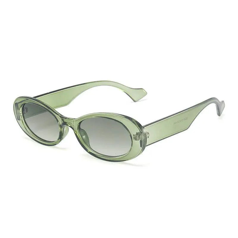 Unisex Vintage Leopard Oval Sunglasses UV400 Protection