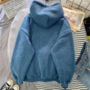 Stay Warm & Stylish Blue Velvet Cashmere Hoodie for Winter