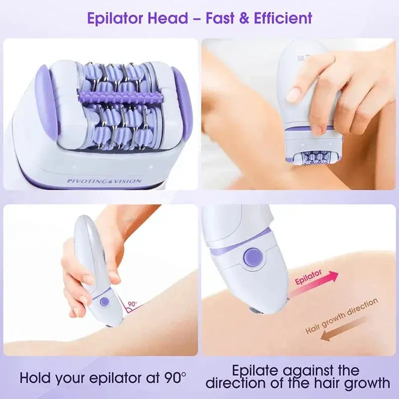 3in1 Women Epilator Hair Removal Shaver for Smooth Skin