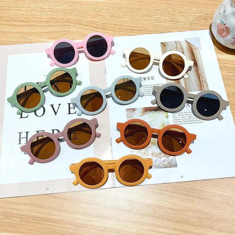 Colorful Round Frame Kids Sunglasses With UV Protection