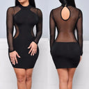 Captivating Mesh Bandage Bodycon Mini Dress for Evening Wear