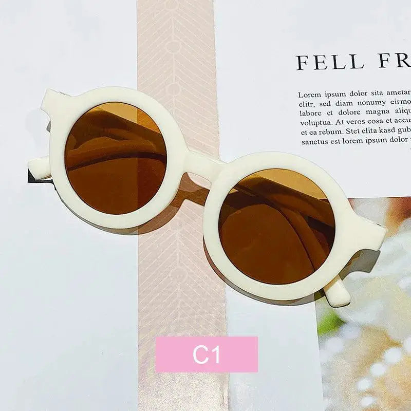 Colorful Round Frame Kids Sunglasses With UV Protection
