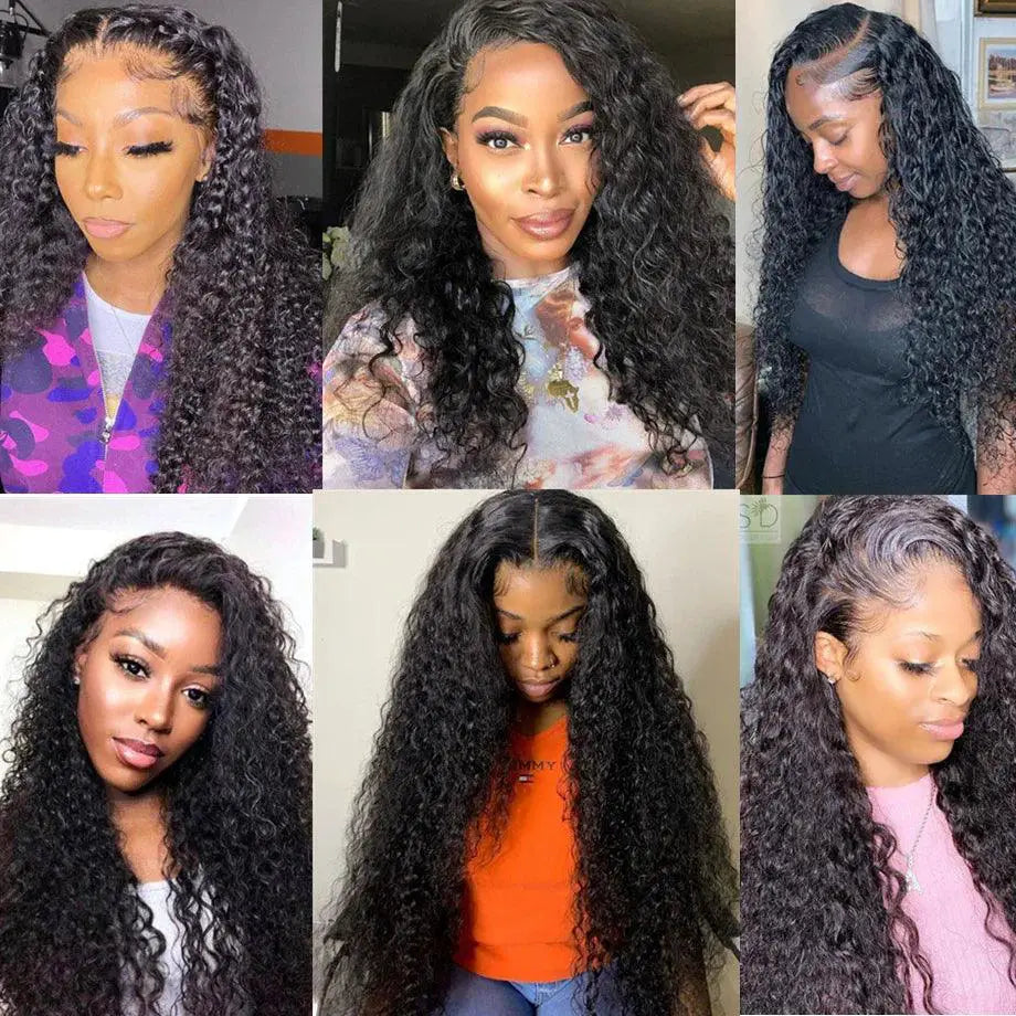 30-40 Inch Deep Wave Curly Lace Front Wig HD Lace Hair