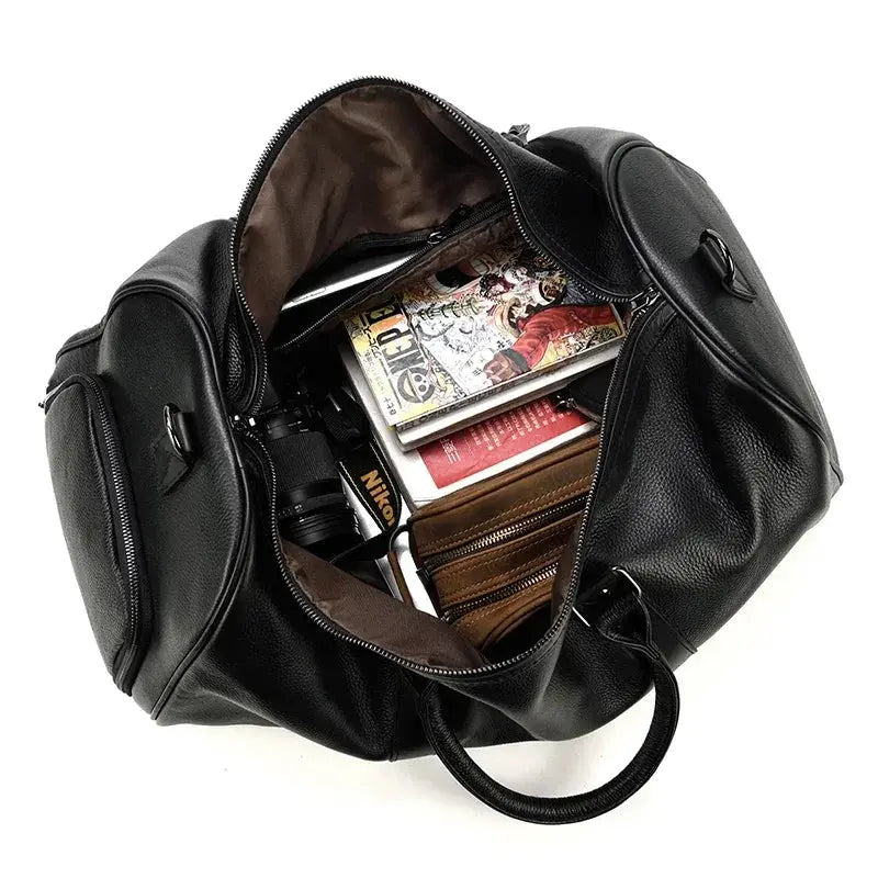Big Capacity Genuine Leather Travel Bag For Men And Women