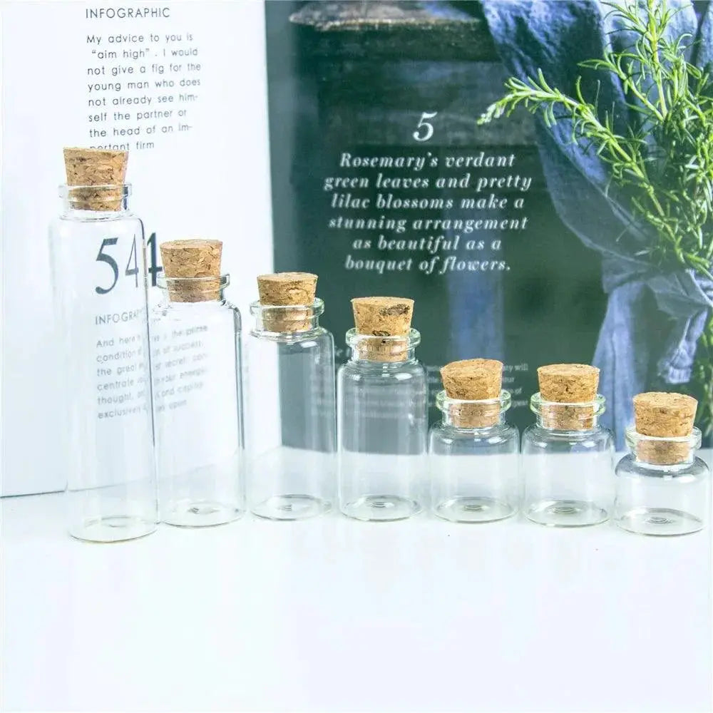 Glass Bottles With Cork Empty Refillable Jars For Crafts