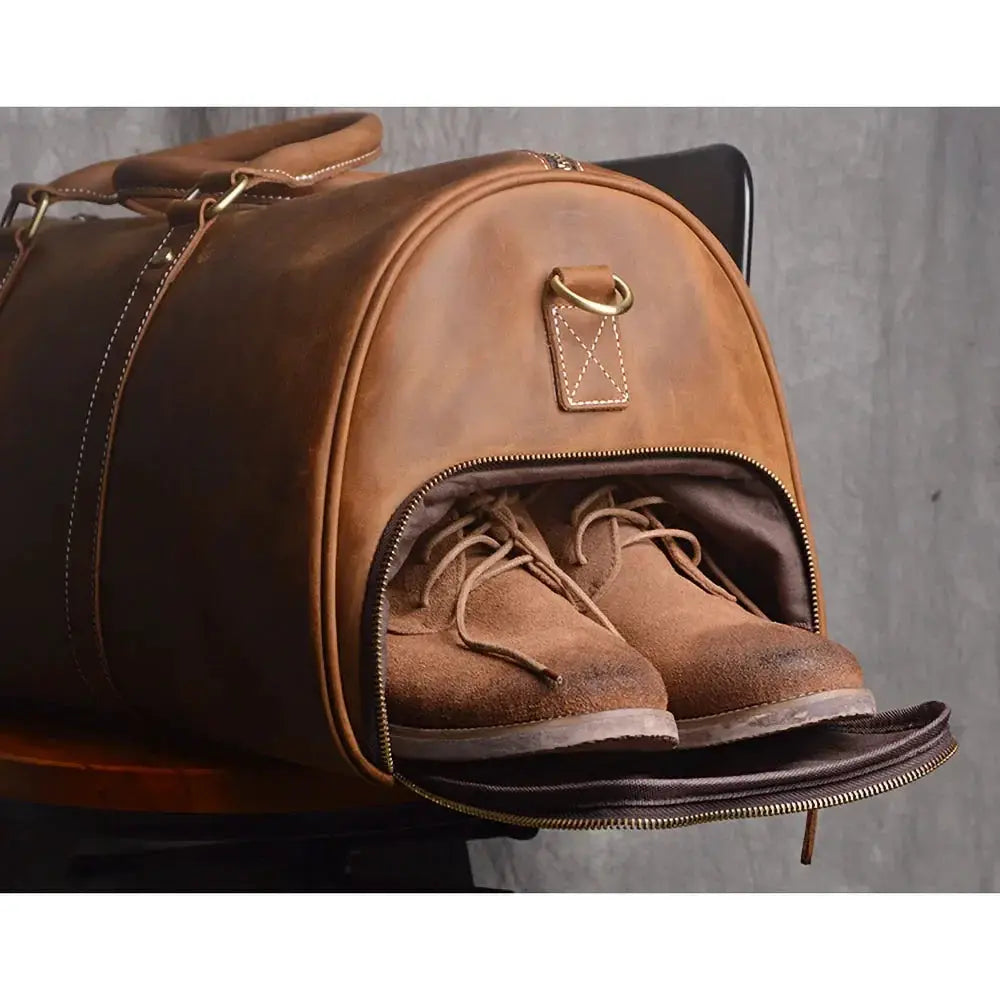 Vintage Mens Hand Luggage Bag Genuine Leather