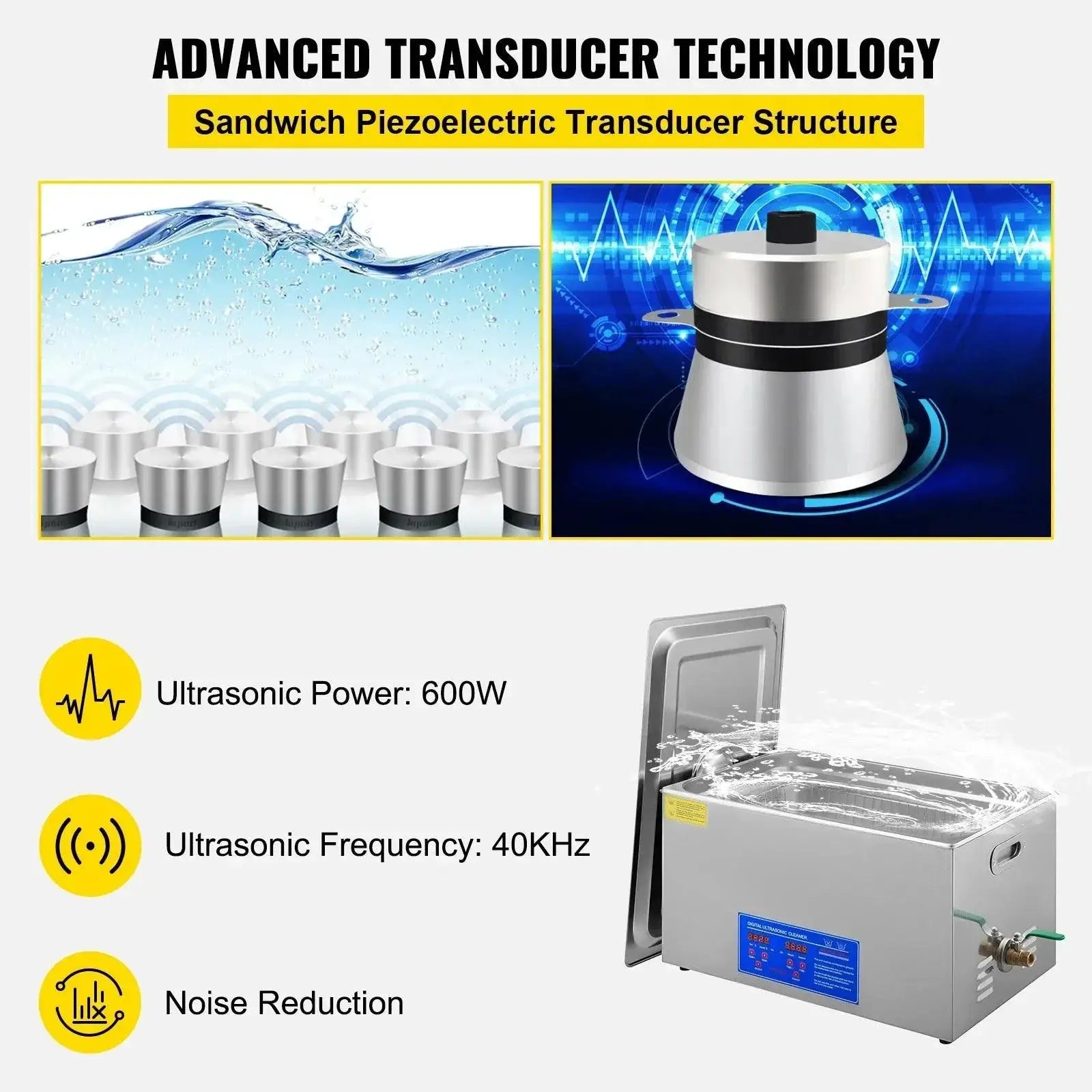 Vevor Ultrasonic Cleaner Deep Cleaning Portable Dishwasher