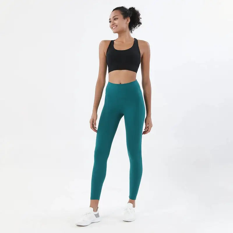 SOISOU Nylon Yoga Set Women's Tracksuit Gym Fitness Set Woman 2 Pieces Leggings Sports Bra Breathable Sportwear Woman Clothes