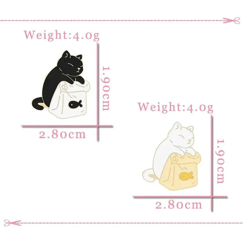 Charming Cat Enamel Pins Cartoon Brooch Gift For Cat Lovers