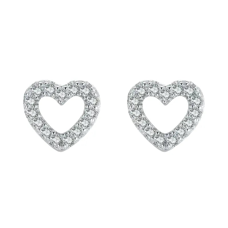 Sterling Heart Stud Earrings for Women — product view 1
