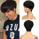 Highlighted Pixie Cut Brazilian Hair Wig Stylish Easy Wear