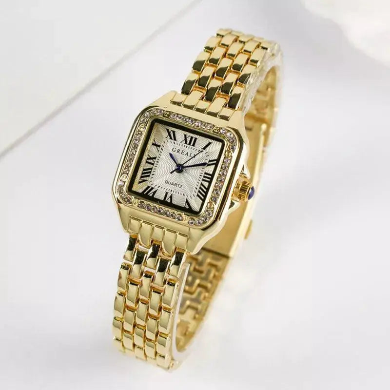 Elegant Silver Square Quartz Wristwatch For Modern Fashion
