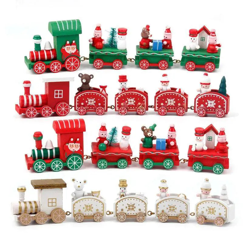 Charming Wooden And Plastic Christmas Train Ornament