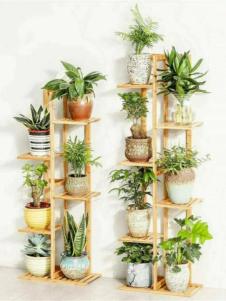 Bamboo 5 Tier Plant Stand Rack Indoor Outdoor Pot Holder