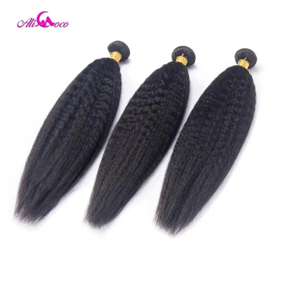 Peruvian Kinky Straight Hair Bundles Premium Extensions