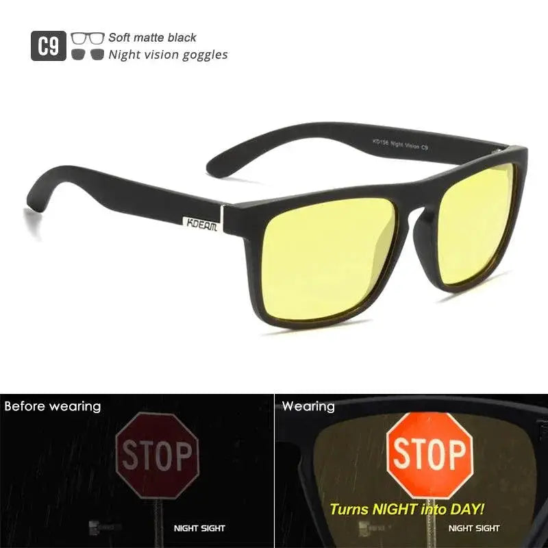 KDEAM Polarized Sunglasses For Men Classic Square Frame