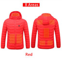 Men 9 Areas Heated Jacket USB Winter Electric Heating Coat