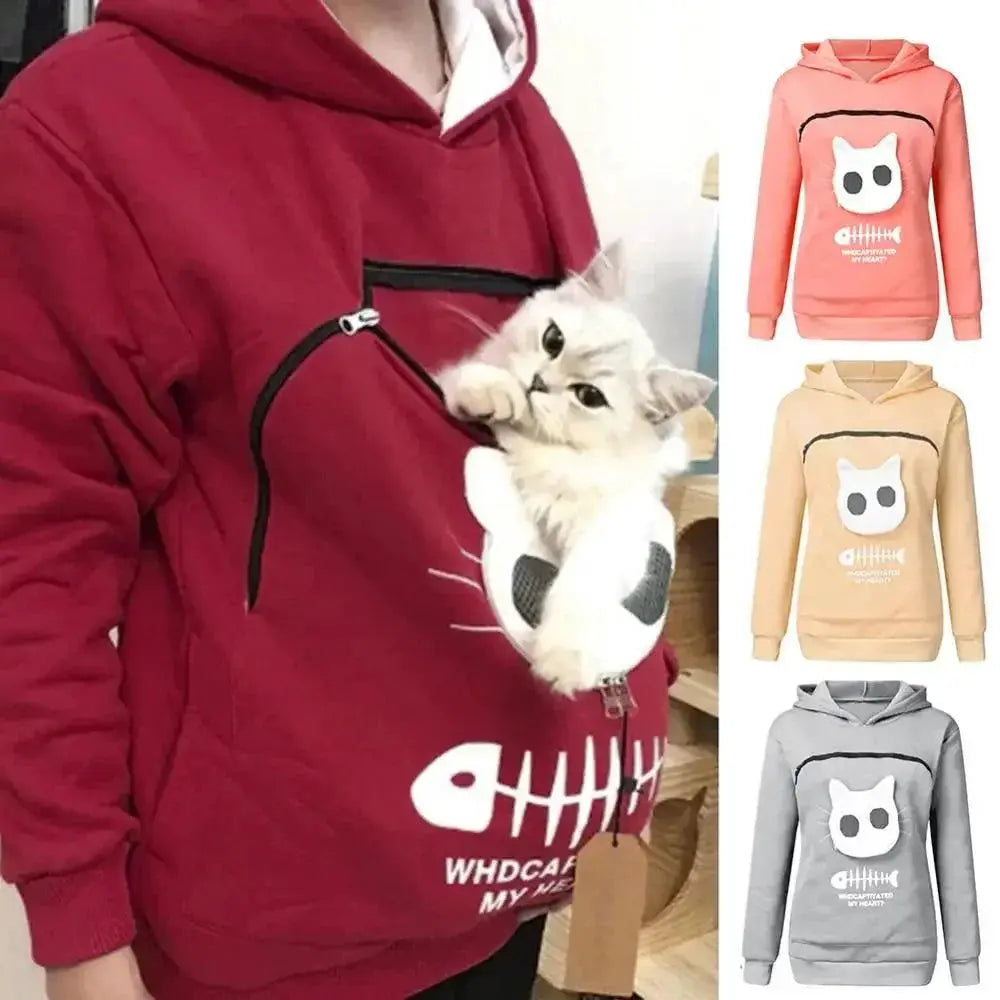 Furry Friends Kangaroo Pouch Hoodie Keeps Your Pet Close