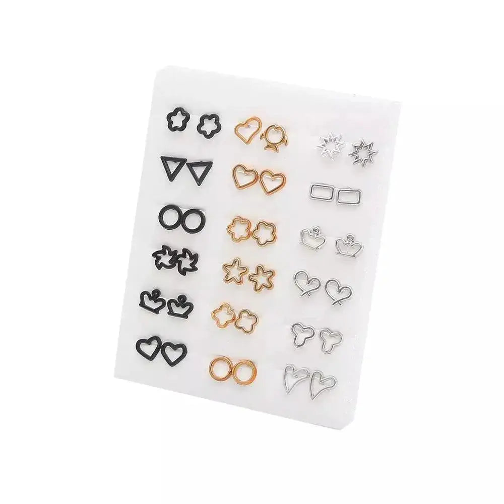 Acrylic Crystal Stud Earrings Set for Fashionable Women