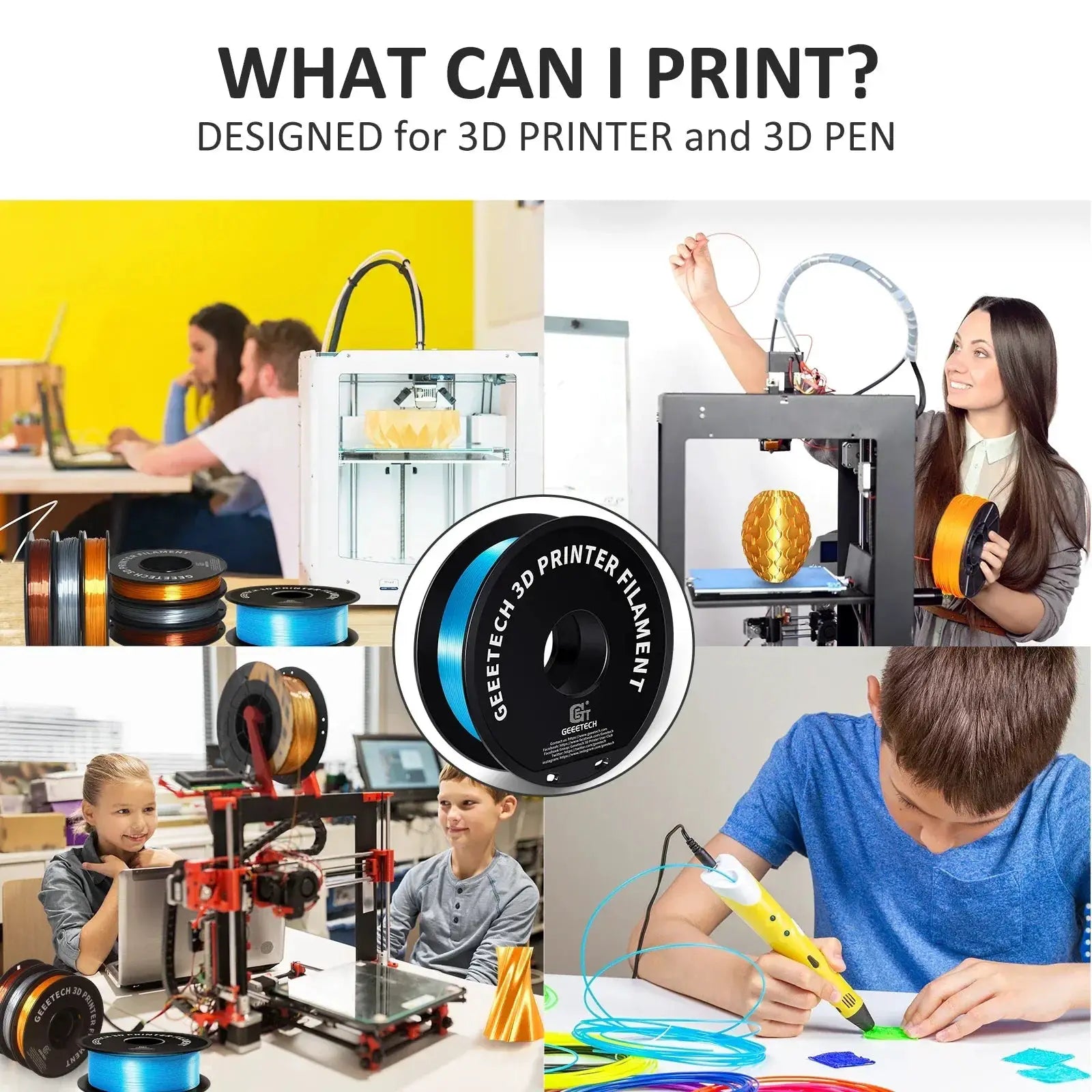 Geeetech Silk PLA Filament 1kg 1.75mm Bubble Free Finish