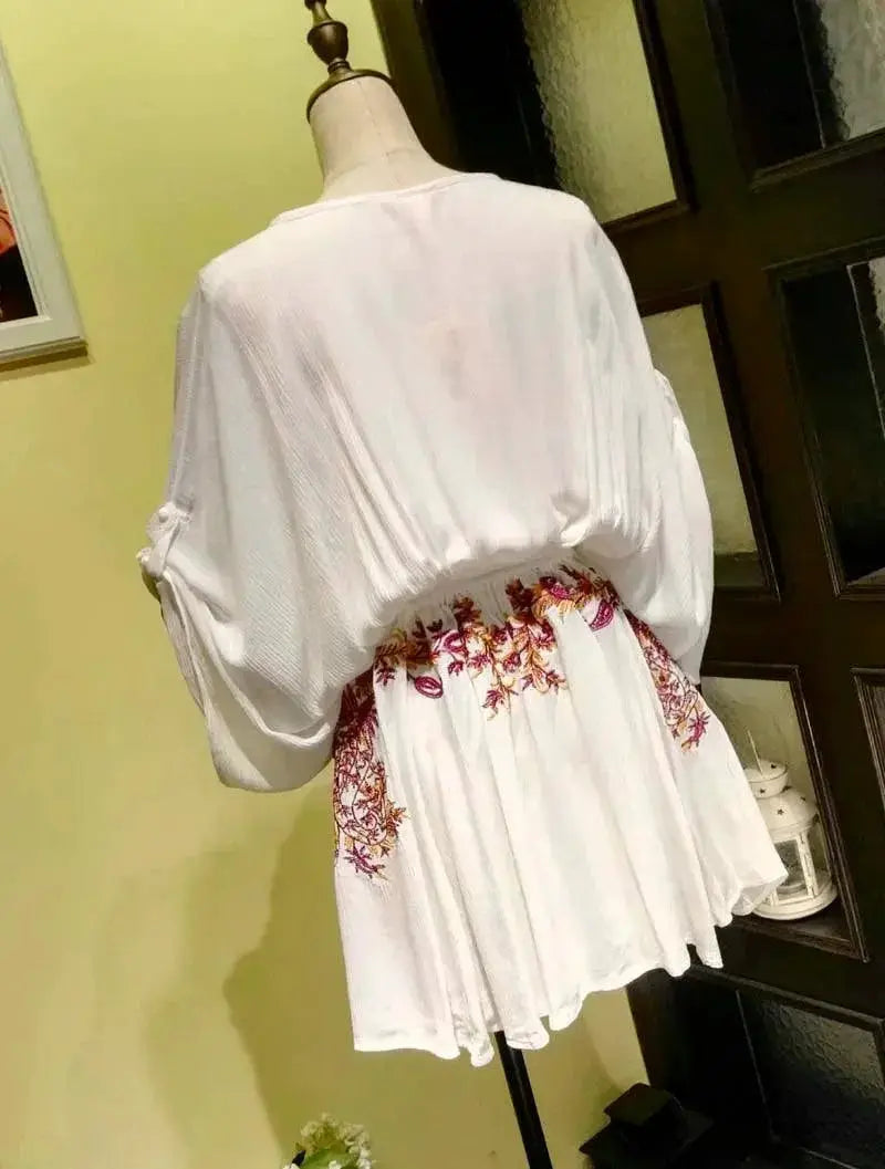 Boho Chic Embroidered Dress V Neck Summer Fashion Statement